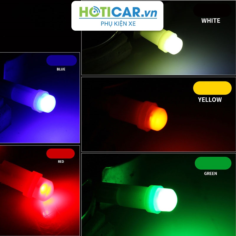 Đèn LED demi, đồng hồ taplo xe chip COB chân T5 T5C-1