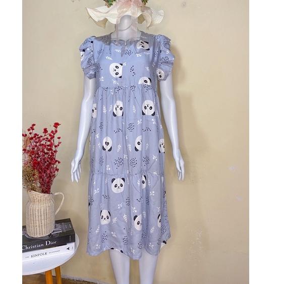 L7y♫➲ Hoa REMPEL Daster | Đầm Thời Trang Xinh Xắn Cho Mẹ Bầu | Váy Nhà Rayon | Đầm Phối Bèo Thiết Kế Dễ Thương