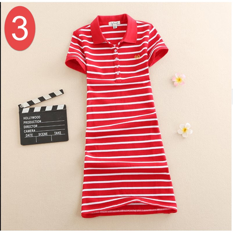 Váy polo kẻ ngang trẻ trung chất đẹp | BigBuy360 - bigbuy360.vn