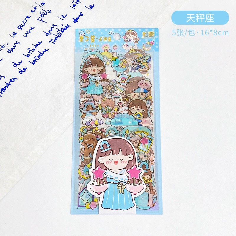 Set 5 tấm Sticker cắt sẵn CUNG HOÀNG ĐẠO - shop Liam