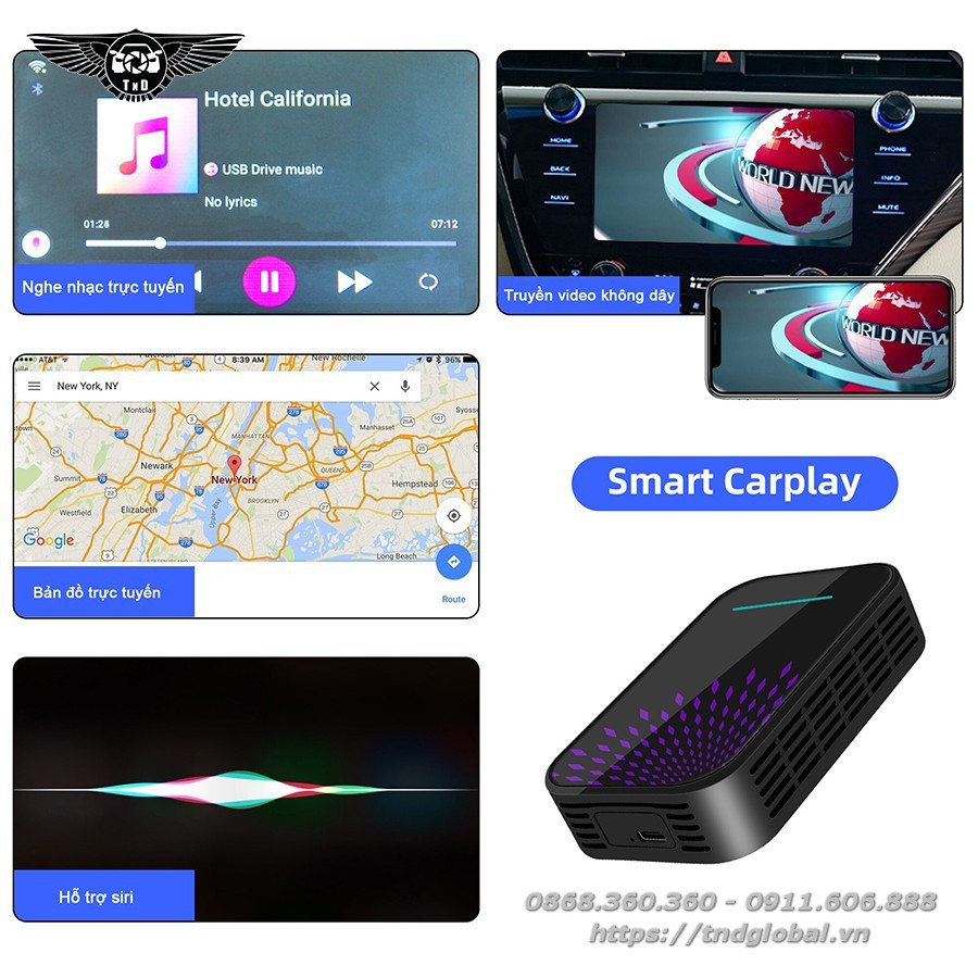 Carplay Android Box AI – Biến Màn Zin Của Ô Tô Thành Màn Android – Nghe Nhạc, Youtube, Bản Đồ