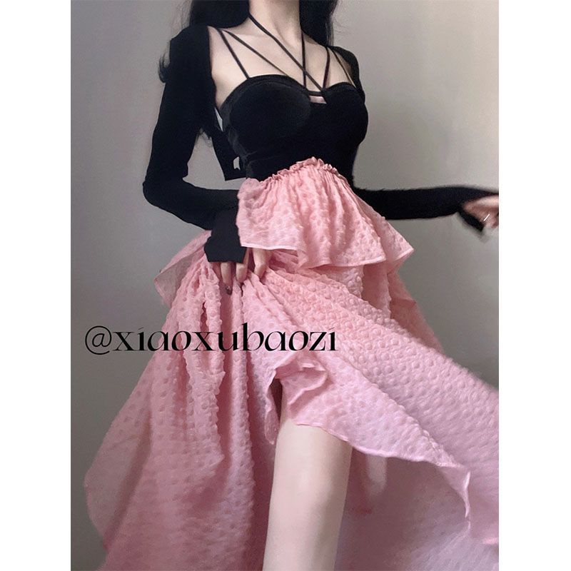Đầm Dệt Kim Dáng Ôm Màu Sắc Tương Phản Thời Trang Mùa Thu Dành Cho Nữ