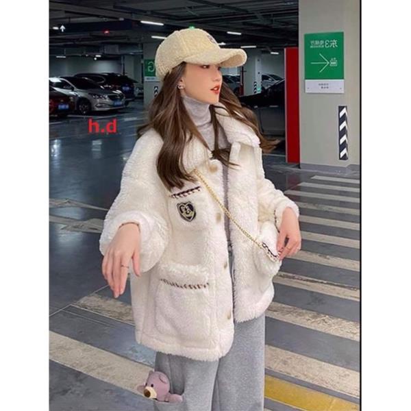 Áo lông tiểu trắng thư kèm túi xích HD