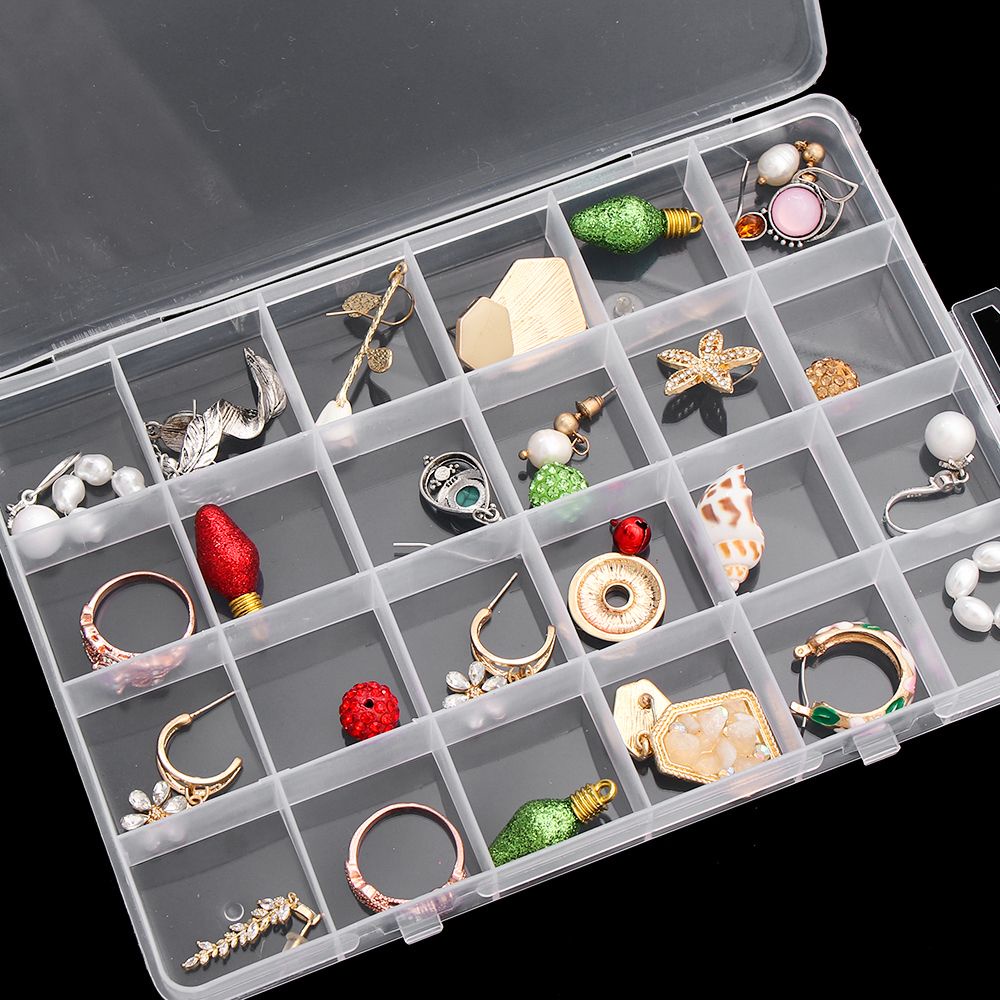Hộp nhựa 24 ngăn đựng trang sức tiện dụng