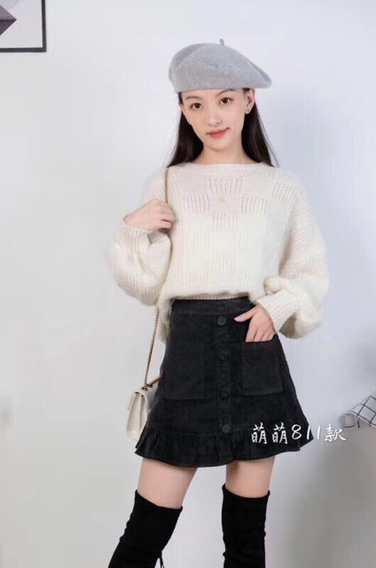 Chân váy nhung đuôi cá