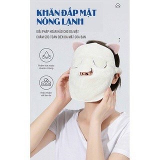 Khăn bông đắp mặt xông hơi nóng lạnh chăm sóc da mặt loại vải sợi