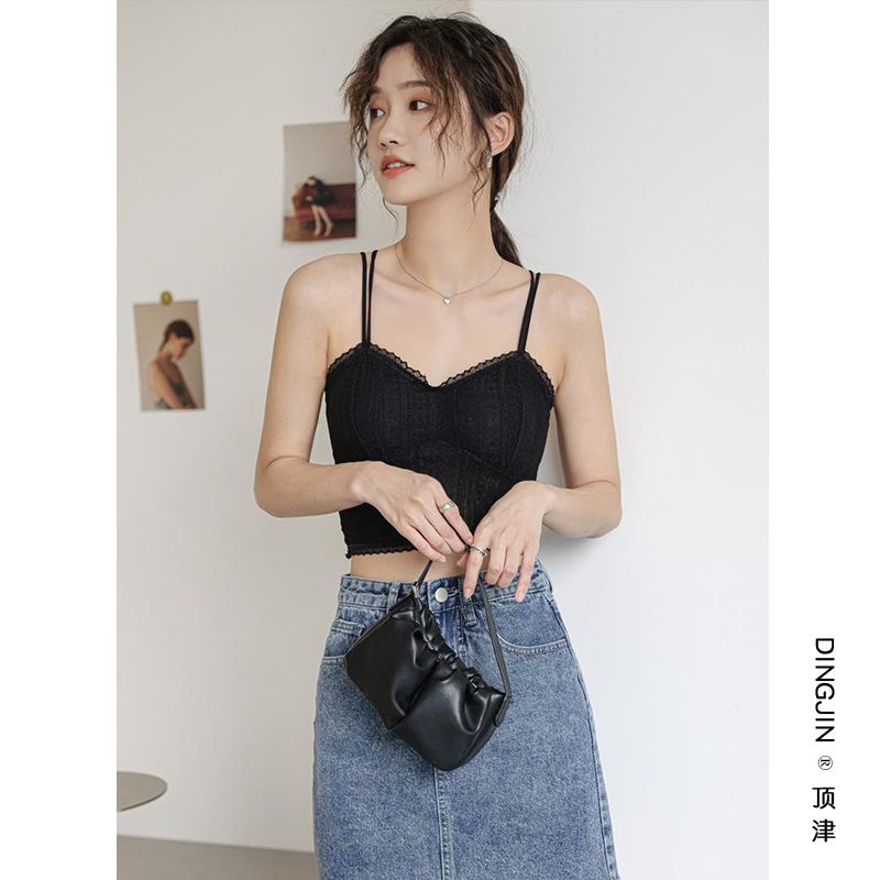 Áo Bra 2 Dây Phối Ren Dáng Dài Kèm Mút Đệm Ngực Mã 995