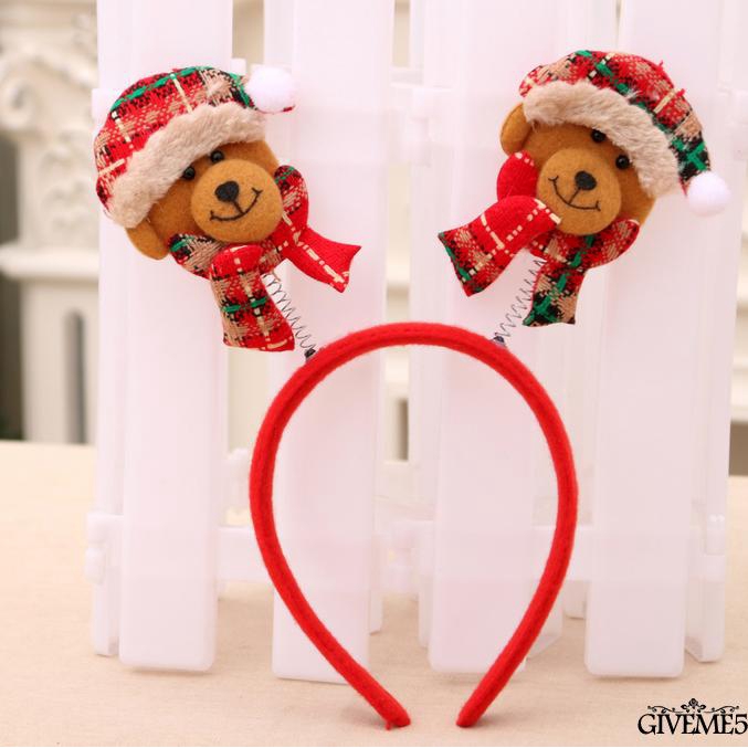 Cài tóc phối hình đầu ông già nô ên người tuyết dễ thương cho dịp giáng sinh