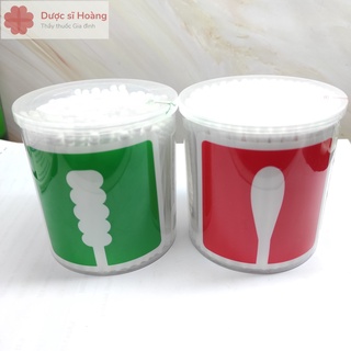 Tăm Bông Lấy Ráy Tai Thân Gỗ Bông Ngoáy Tai Người Lớn 2 Đầu Tròn Xoắn