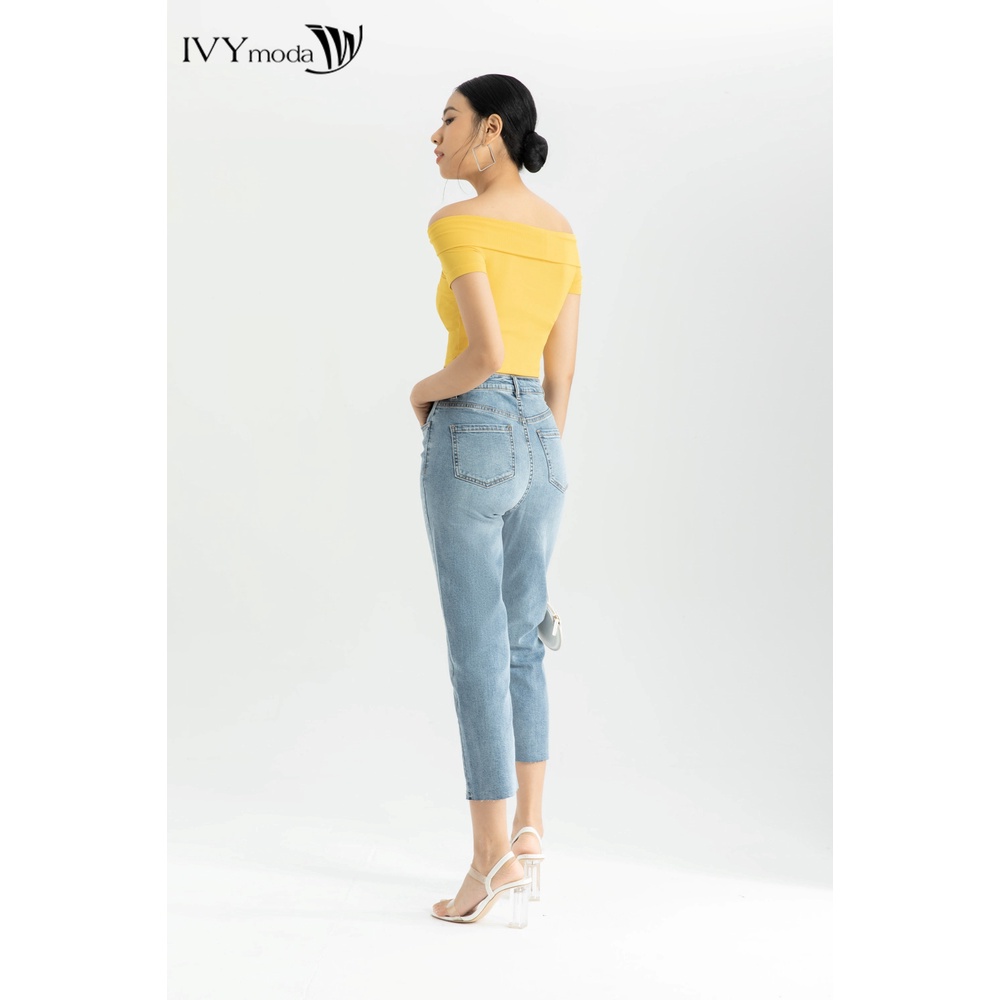 [NHẬP WABRTL5 GIẢM 10% TỐI ĐA 50K ĐH 250K ]Quần jean skinny nữ gấu lệch IVY moda MS 25B8023