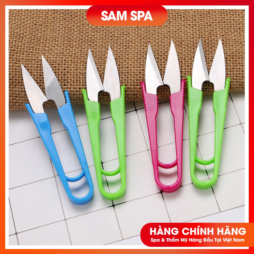 Kéo Cắt Chỉ Thừa, Kéo Bấm Chỉ Cán Nhựa Chữ U 3 Màu