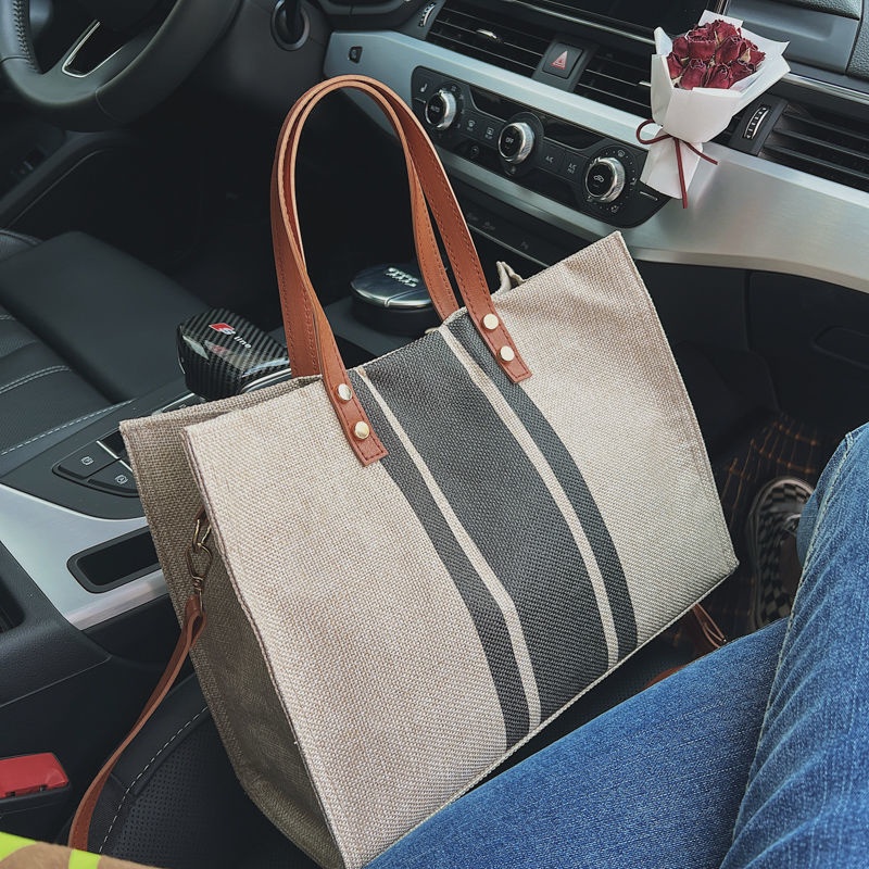 2022 new Korean style ins style women's portable briefcase OL professional commuting simple fashion single shoulder crossbody canvas large bag