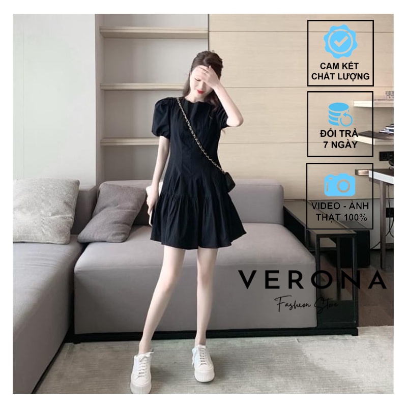 Đầm Babydoll Dáng Xòe - Tay Bồng - Phong Cách Hàn Quốc | BigBuy360 - bigbuy360.vn