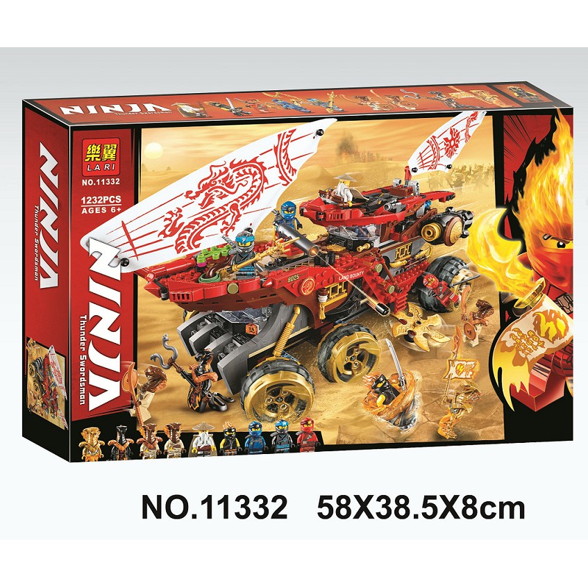 Đồ chơi lắp ráp non lego Ninjago Lari Bela 11332 Ninja Season phần 11 xe tăng sa mạc bounty kai nya sư phụ wu rắn