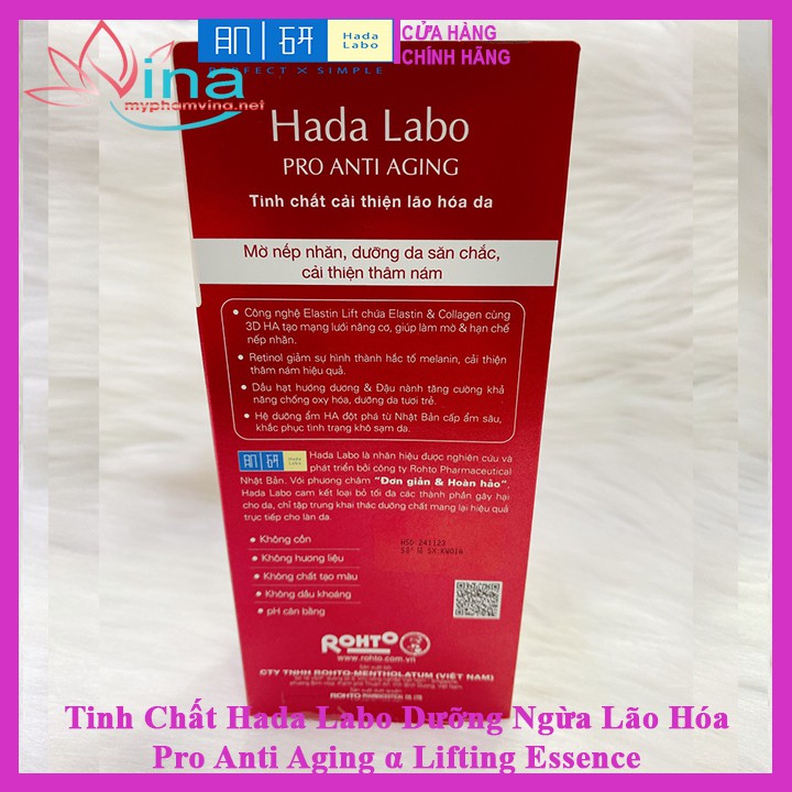 Tinh chất Hada Labo Pro Anti Aging α Lifting Essence dưỡng da cải thiện lão hóa da 30ml