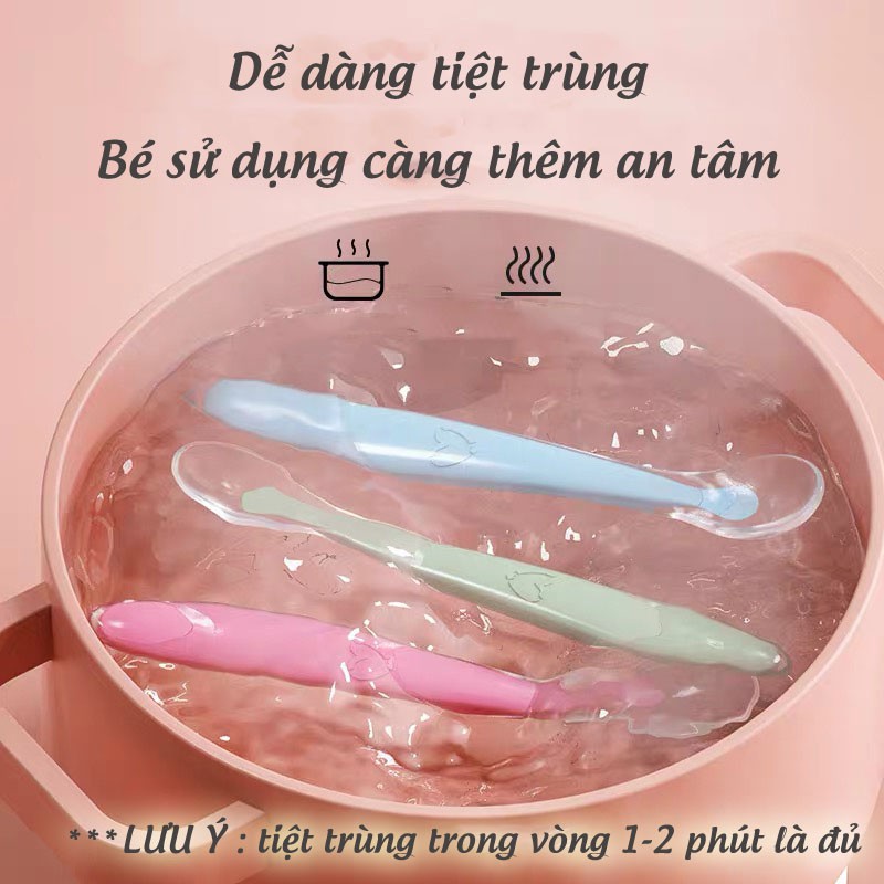  Thìa mềm, thìa silicone ăn dặm Bedol cao cấp, dùng cho bé từ 6 tháng đến 6 tuổi