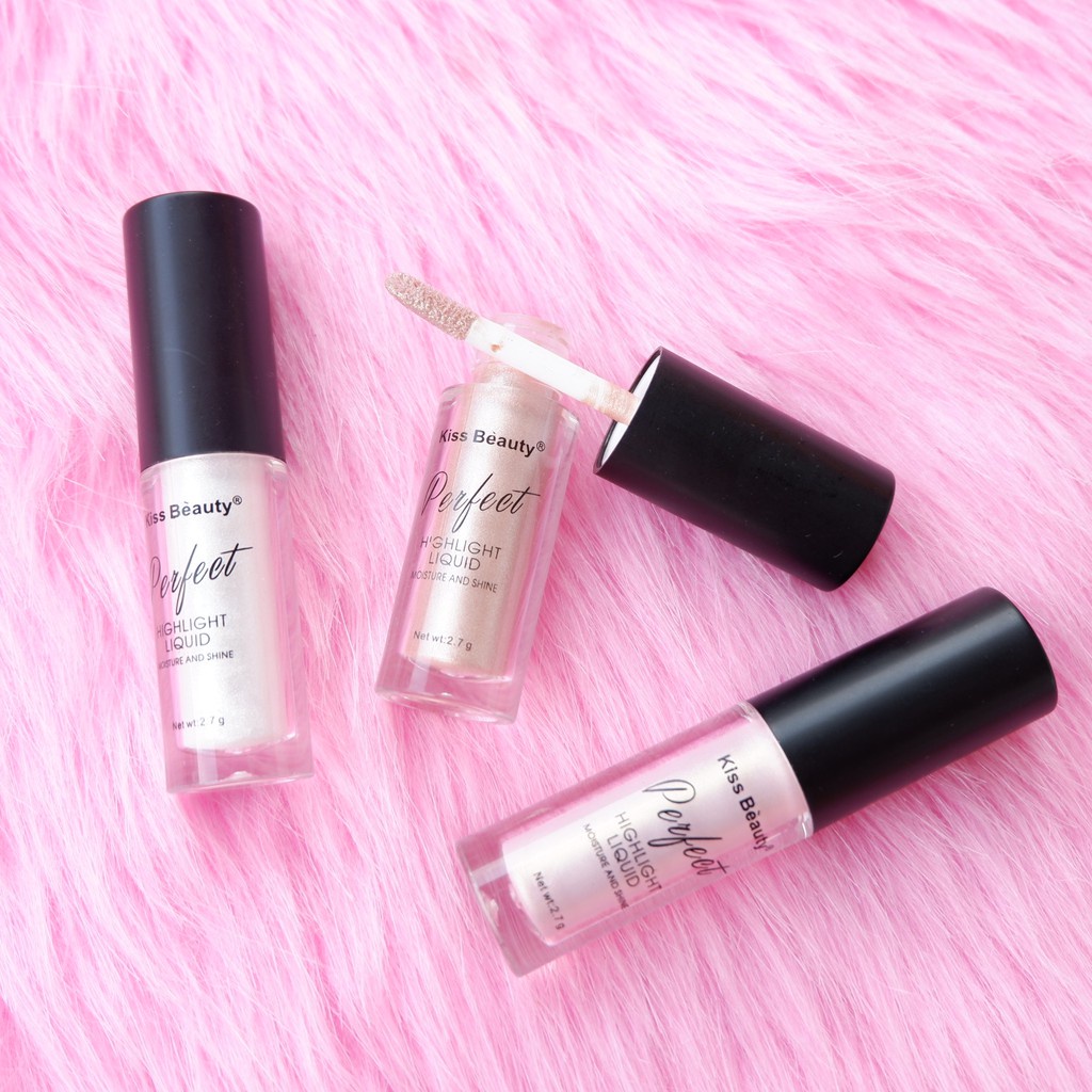 Nhũ mắt kim tuyến lấp lánh, Nhũ kim tuyến mắt và má Kiss Beauty Perfect Highlight Liquid 2 IN 1