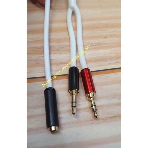 Dây chia 2 cổng âm thanh 3.5mm (chia tai nghe và mic) hàng DIY