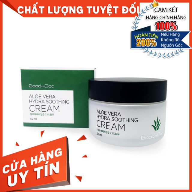 Dưỡng Ẩm GoodnDoc⚜️ CHÍNH HÃNG ⚜️ Kem Lô Hội Trắng Sáng Tái Tạo Da Chống Lão Hóa GoodnDoc Aloe Vera Hydra Soothing Cream