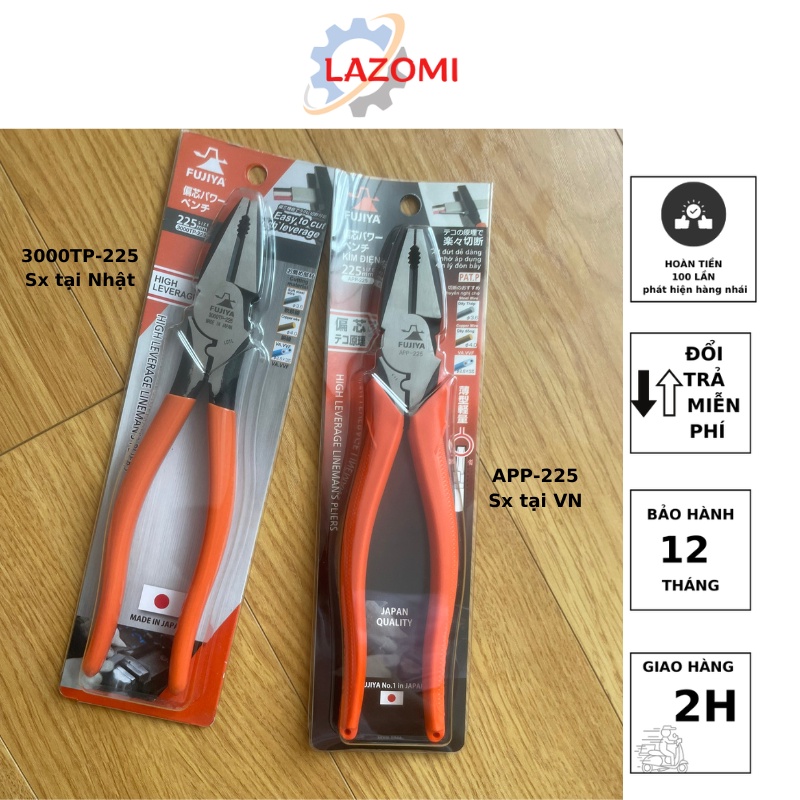 Kìm Fujiya App-225/ 3000tp-225 tác động mạnh có chức năng bấm cos lazomi