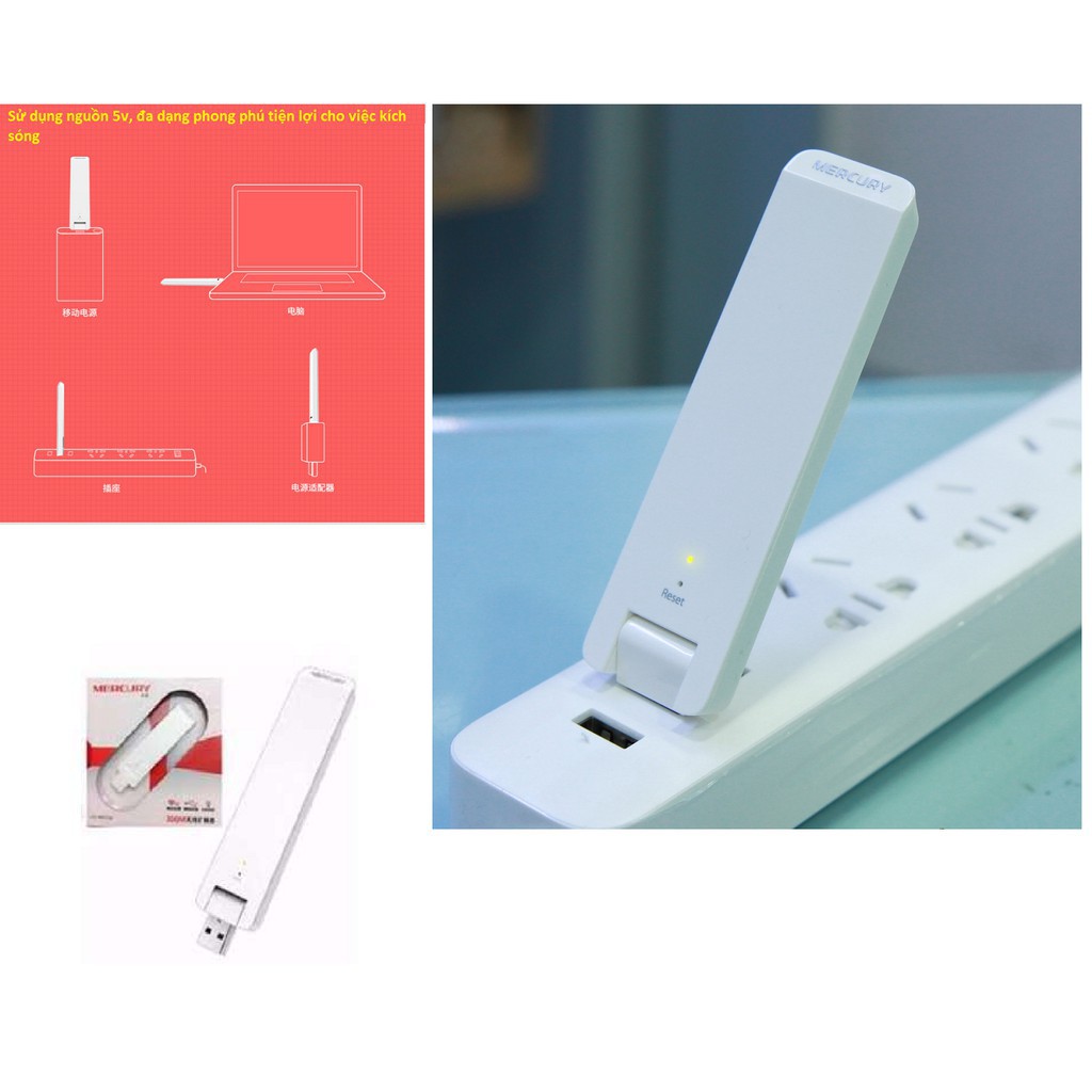 Hot Khuếch đại kích sóng Wifi Mercury 1 râu Tốt