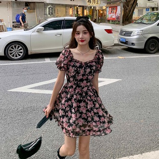 Đầm Chữ A Họa Tiết Hoa Hồng Thời Trang Mùa Hè Cho Nữ