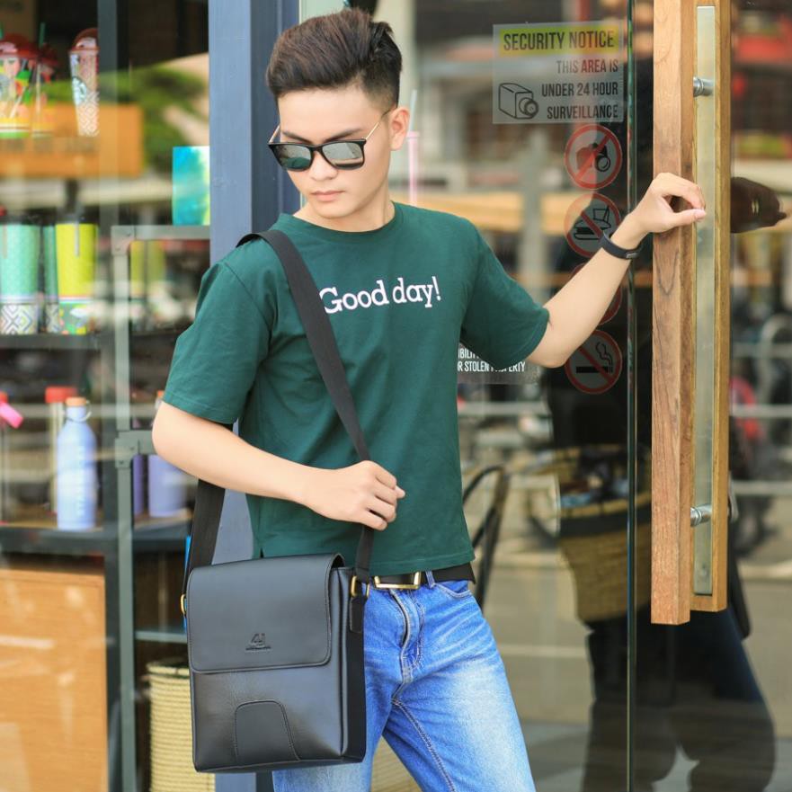 Túi Đeo Chéo Nam Cao Cấp Thời Tang D267 (đen -nâu)  [Bh 12 tháng] | BigBuy360 - bigbuy360.vn