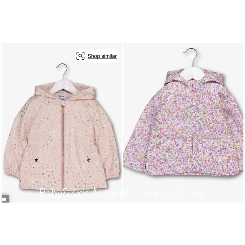 Áo khoác gió 2 lơp bé gái TU Auth 9-12m 18-24m 2-3y