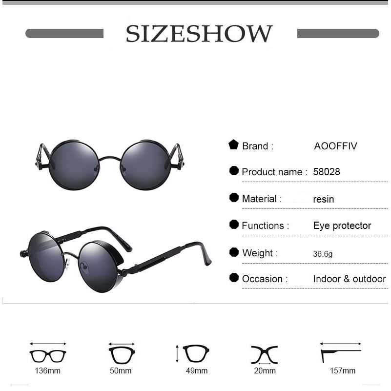 Kính mát gọng kim loại phong cách punk