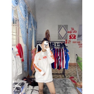 Áo puma trắng sọc cam