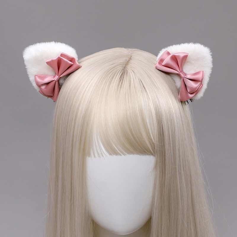 Kẹp Tóc Hình Tai Mèo Hoạt Hình Thắt Nơ Tam Giác Nhồi Bông Đáng Yêu