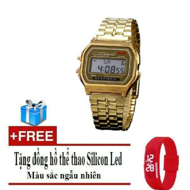 Đồng hồ nam đèn Led dây mạ hợp kim Protab ANCOM GL AC0033VM (Vàng)+ Tặng đồng hồ led