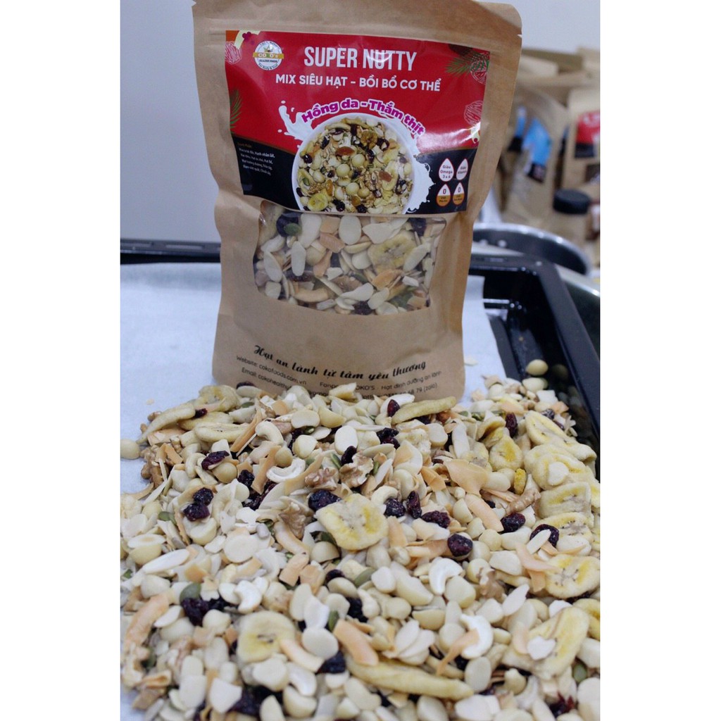 Ngũ Cốc Granola Siêu Hạt Bồi Bổ Cơ Thể Super Nutty Gói 400gr COKO'S FOOD, Ngũ Cốc Dinh Dưỡng Hảo Hạng