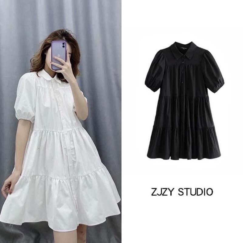 Đầm đen babydoll Zara