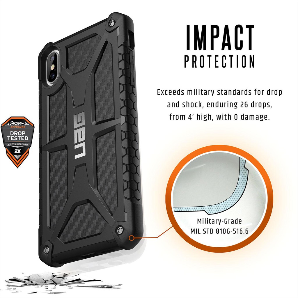 UAG Monarch Series Apple Ốp lưng iphone X / XS / XR / XS MAX Cover with Rugged Lightweight Slim Shockproof Protective Ốp lưng iphone Casing
