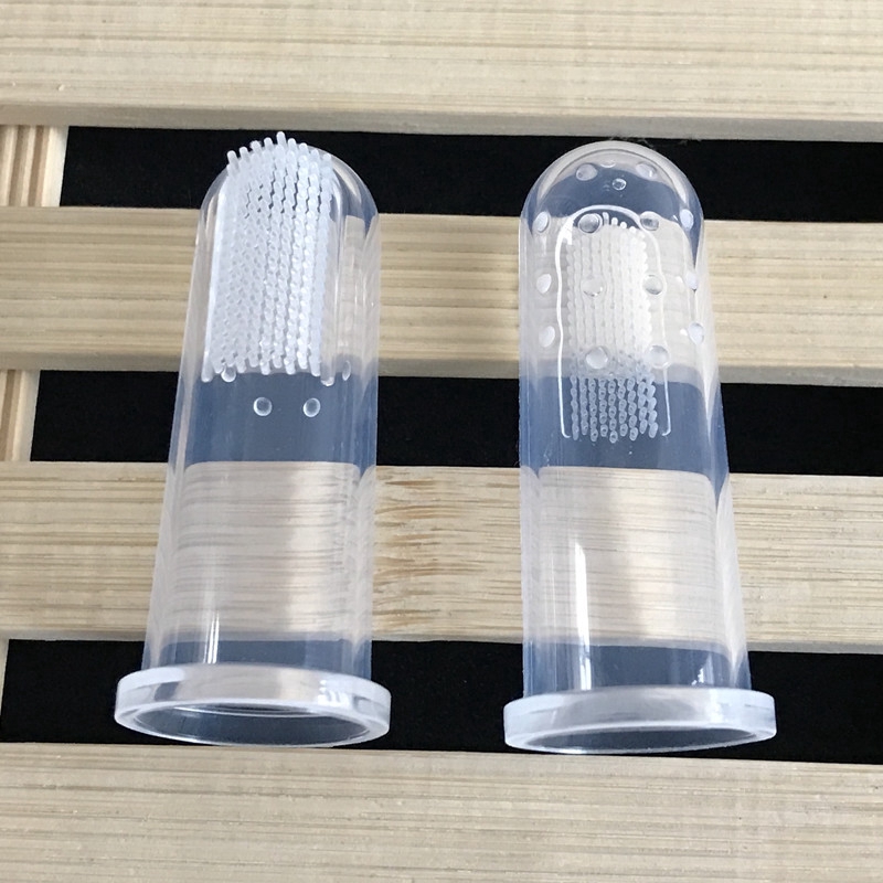 Bộ bàn chải đánh răng đeo ngón tay chất liệu silicone vệ sinh răng dành cho trẻ sơ sinh
