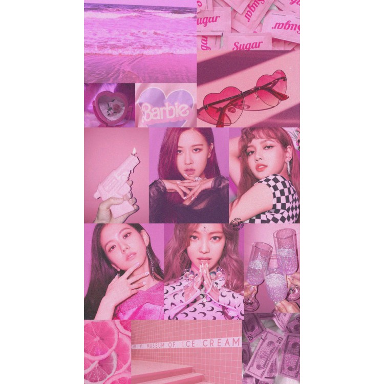12 tấm Wall Collage giấy bóng keo sẵng lột dán tường trang trí phòng ngủ - theme Blackpink