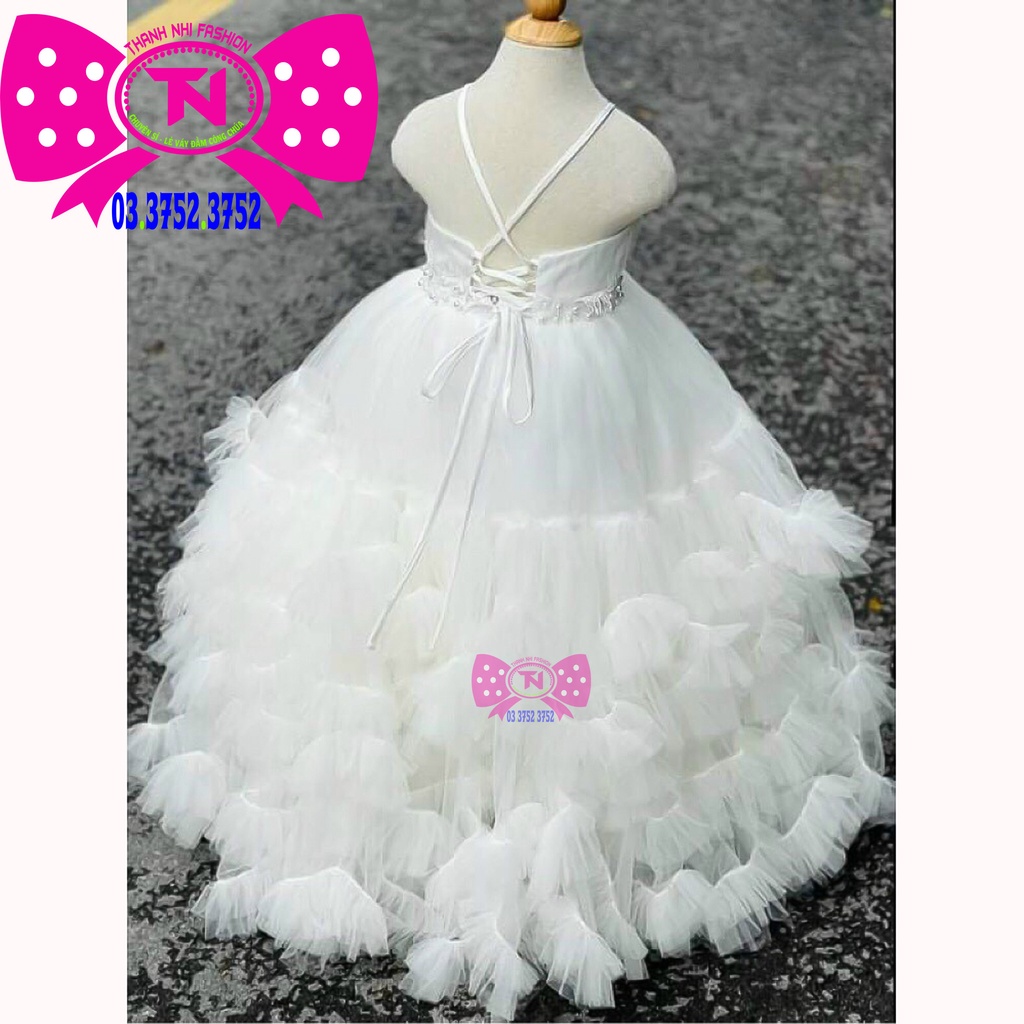 Váy Bé Gái Nhiều Tầng Cài Nơ bên Eo - hàng thiết kế cao cấp - Váy Công Chúa TN342022007