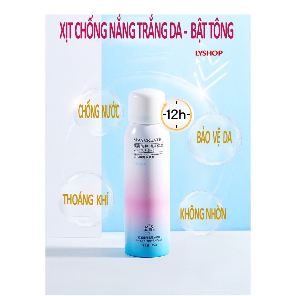 Xịt Chống Nắng Trắng Da bật tông kem chống nắng ,Chính Hãng Maycreate FEY BEAUTY A24