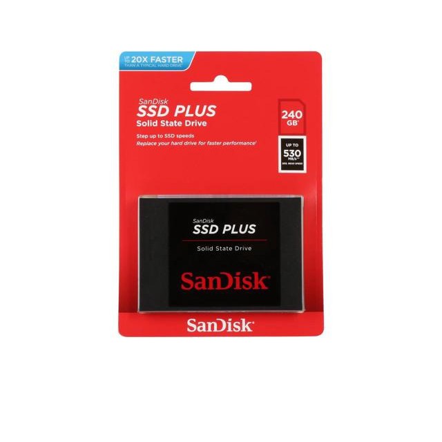 [Mã ELMS5 giảm 7% đơn 300K] Ổ cứng SSD Sandisk Plus 240GB 530MB/s (Đen) (Giá Dùng Thử)