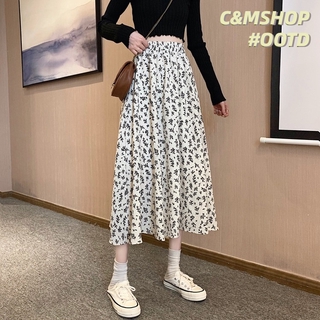 Chân Váy Voan Dài Dáng Chữ A Lưng Thun In Hoa Thời Trang Mùa Hè Cho Nữ