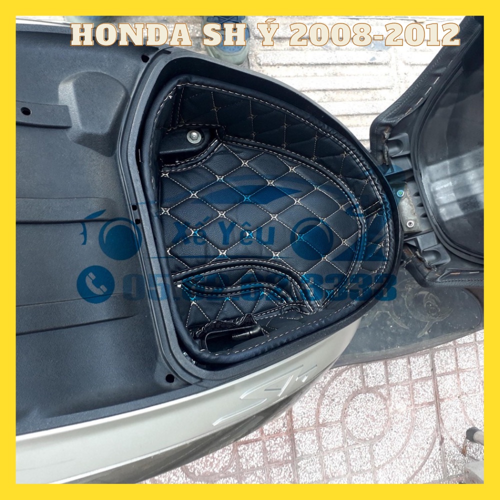 Lót cốp da CHỐNG SỐC, CÁCH NHIỆT xe Honda Sh Ý 2008-2012 CÓ TÚI để giấy tờ.