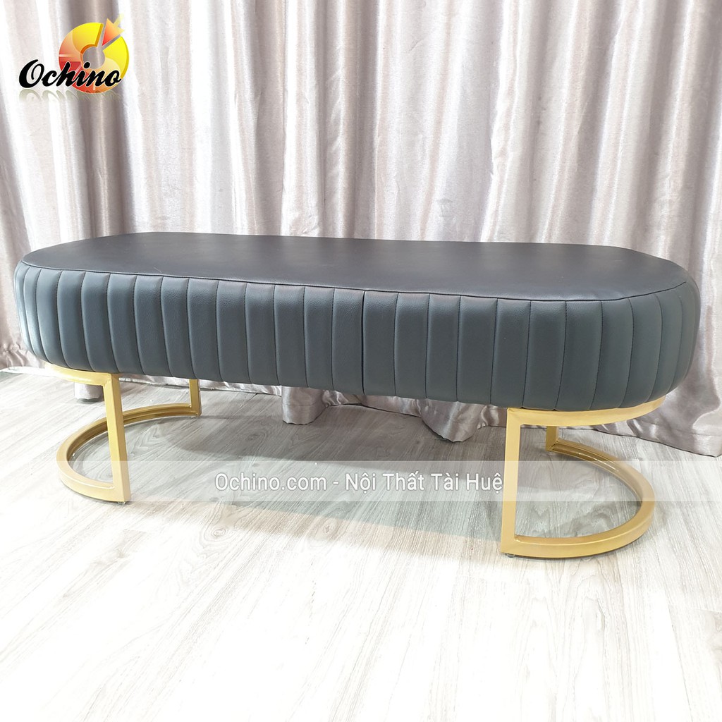 Ghế Dài Ngồi Chờ (Hình Bầu Dục Chân vàng Sang Chảnh) SIZE Dài 1m2 rộng 45cm