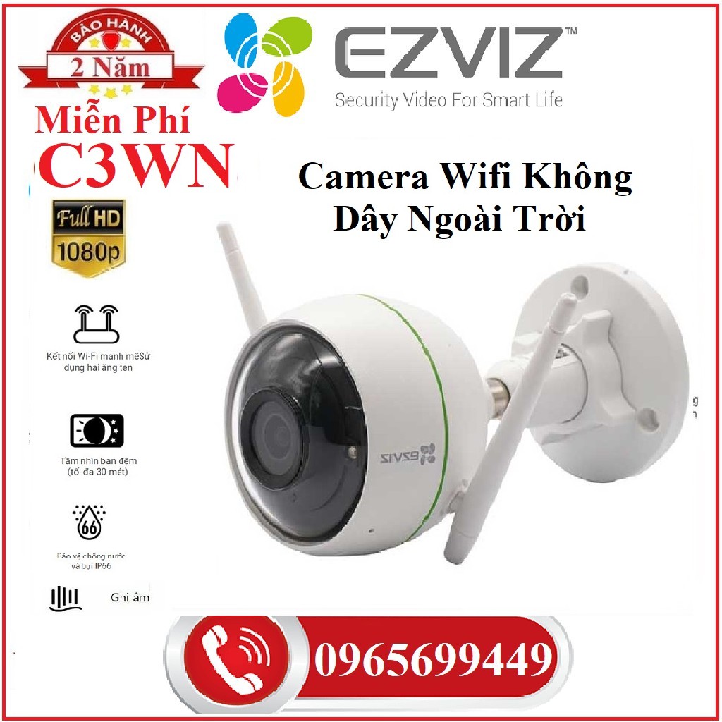 Camera Wifi Không Dây Ezviz C3WN 2Mp  Full HD 1080P Ngoài Trời, Ezviz C6N 2Mp , Ezviz C2C 1Mp- Hàng Chính Hãng | BigBuy360 - bigbuy360.vn