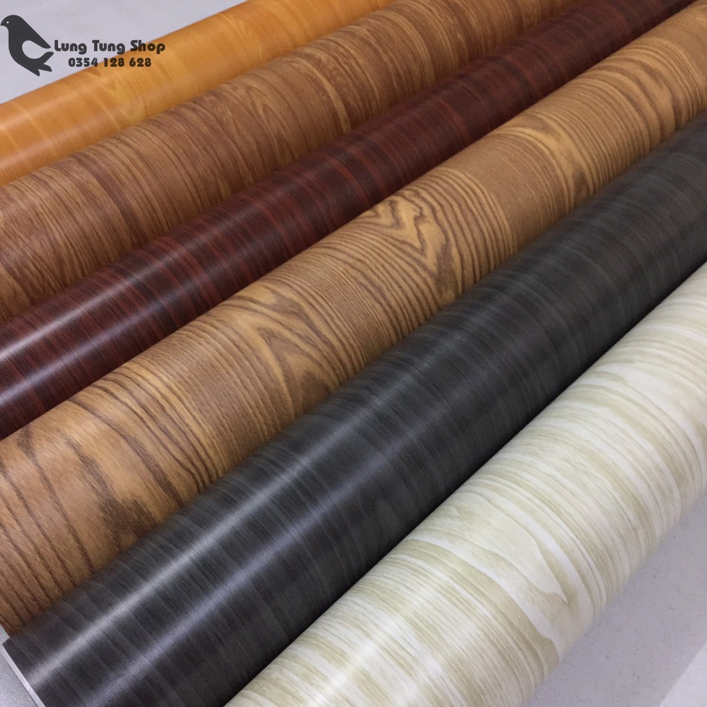 Giấy dán tường có keo - decal dán tường vân gỗ