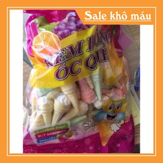 Bánh kem bông ốc quế 1 gói bánh giòn giòn hương vị trái cây, sỉ đồ ăn vặt trẻ em hà nội