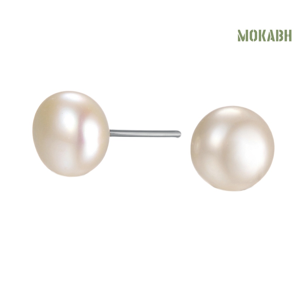 Bông Tai Tròn Đính Ngọc Trai Nhân Tạo Đơn Giản Thời Trang Dành Cho Nữ