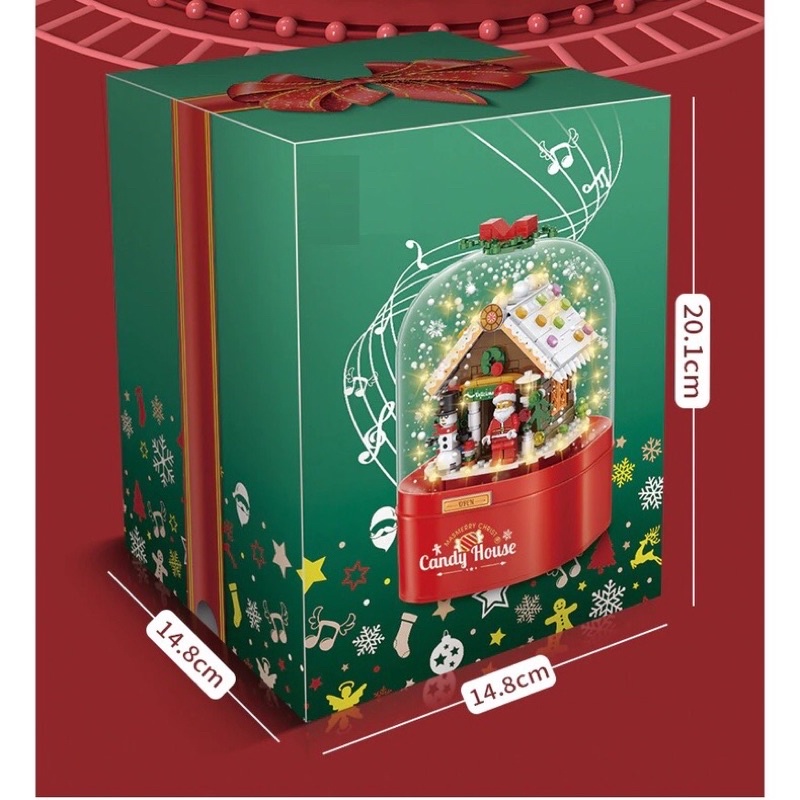 Hộp quà lego có đèn phát nhạc Giáng Sinh