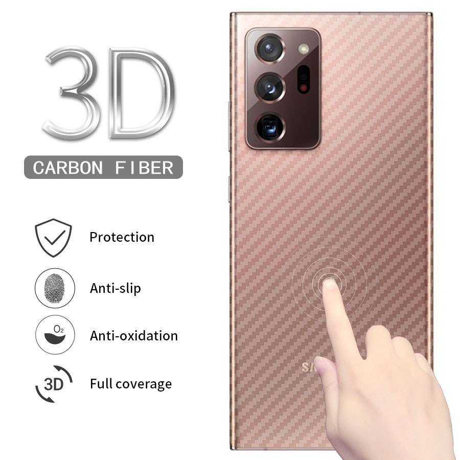 Miếng dán mặt lưng cacbon chống vân tay,xước Samsung Galaxy S8 S9 S10 Lite S20 Note 8 9 10 20 Ultra