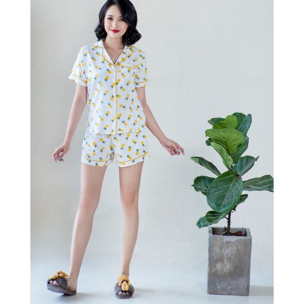 FEMEI - Đồ bộ mặc nhà Pyjama họa tiết trái thơm BNC004